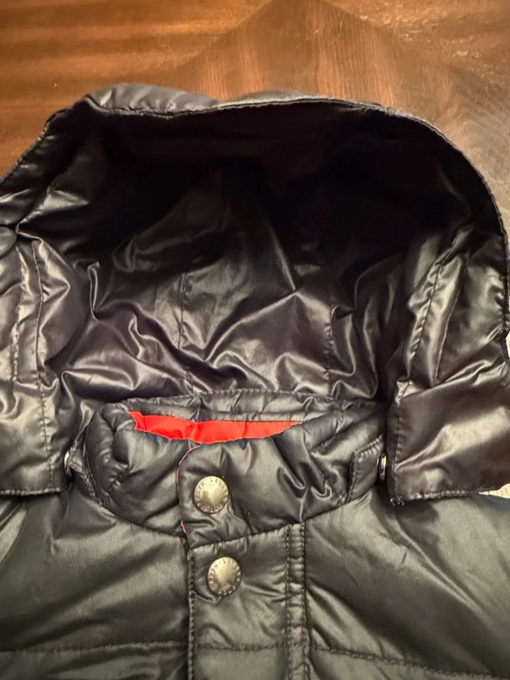 Polo Ralph Lauren Baby Boys Hooded Puffer Coat Big Pony USA 12M Black Red